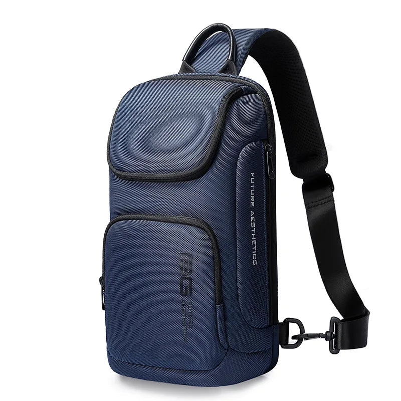 Water Resistant Crossbody Chest Bag for Men and Women with USB Charging Anti-Theft Travel Design