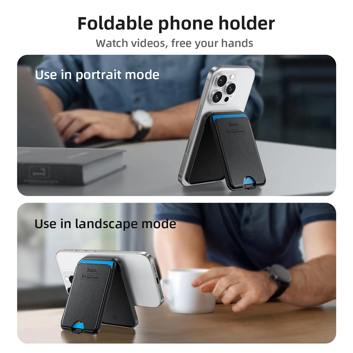 Magnetic Anti-Lost Smart Card Holder with Rechargeable Battery and iOS Find My Network Support