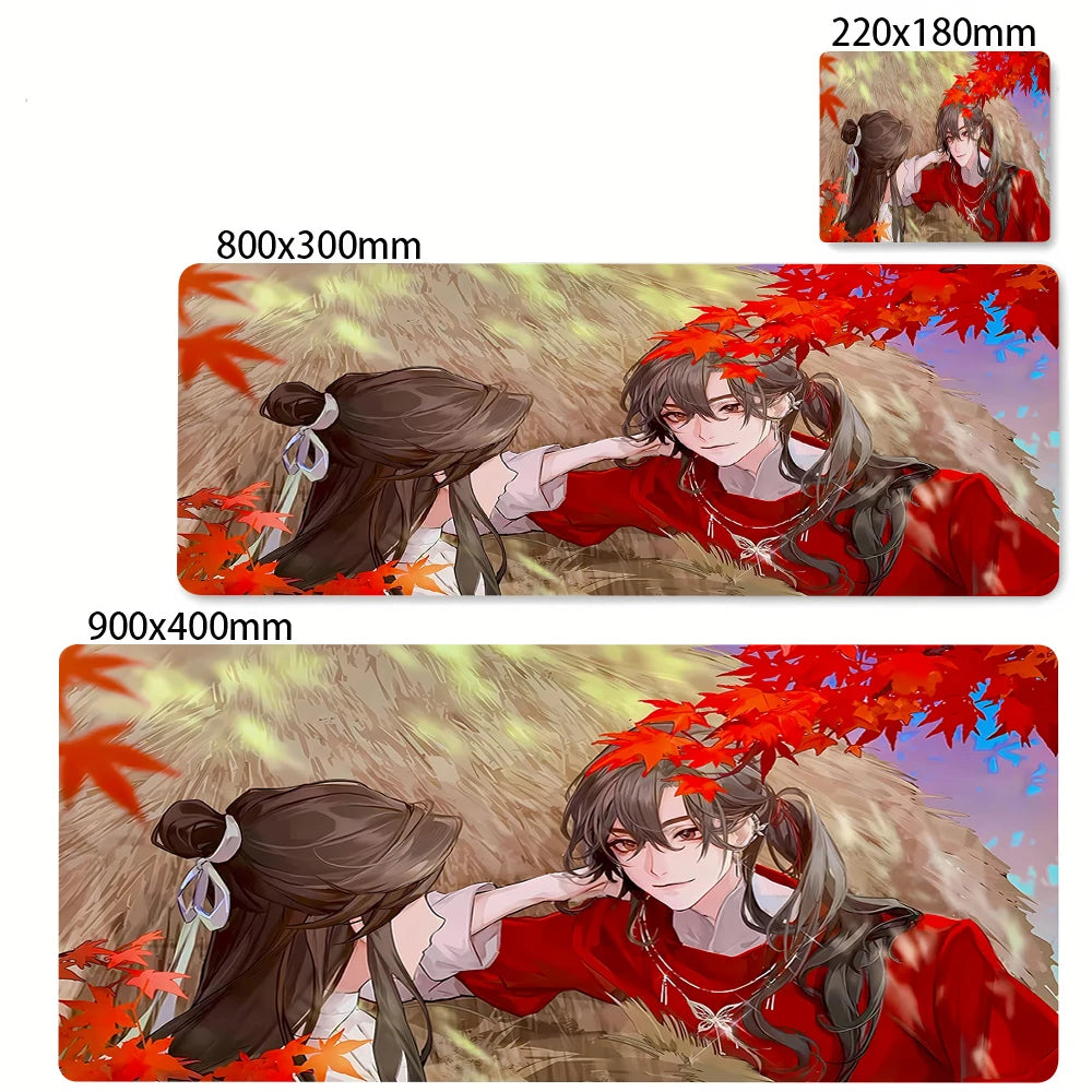 Large Non-slip Desk Mouse Pad with Stitched Edges and Wrist Rest for Office and Gaming Setups