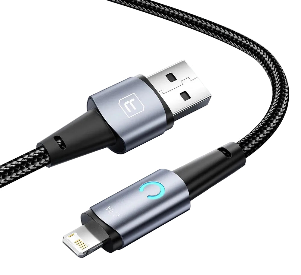 Premium Fast Charging Lightning Cable with LED Indicator for iPhone and iPad Devices