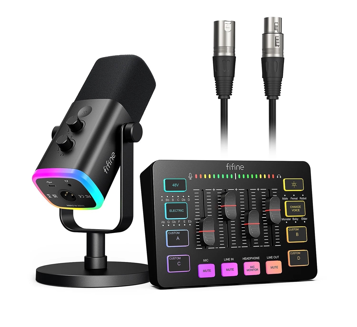 Complete Streaming Audio Kit with XLR Microphone Mixer & 7.1 Headset for Gaming Podcasting Broadcast