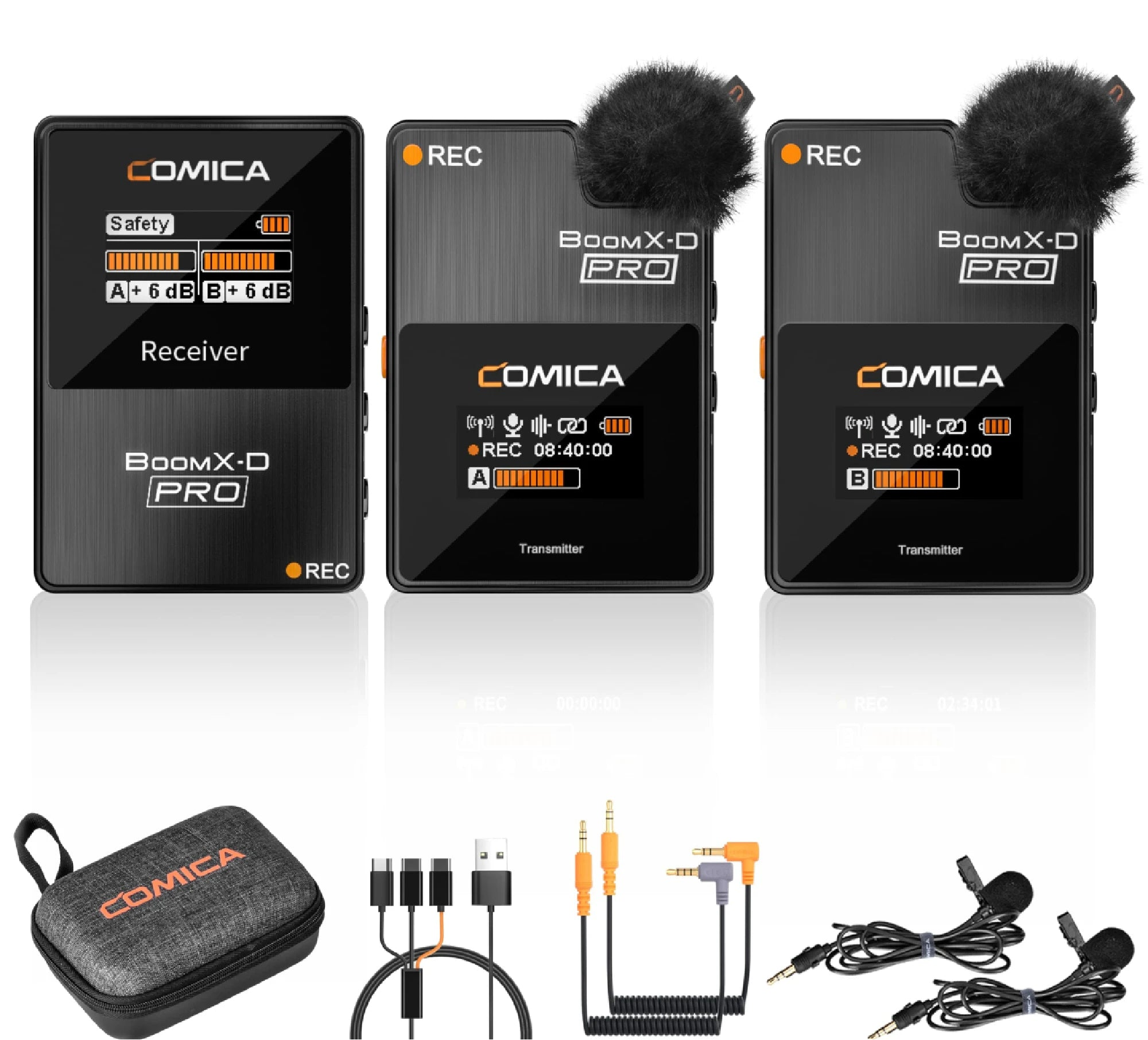 2.4G Dual Channel Wireless Lavalier Microphone System for Camera Smartphone PC YouTube Podcast