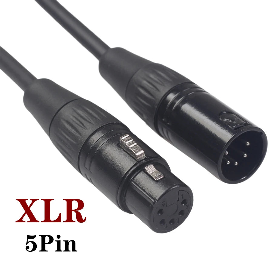 Professional XLR 3-Pin 4-Pin 5-Pin Male to Female OFC Shielded Audio Extension Cable Cord Lead