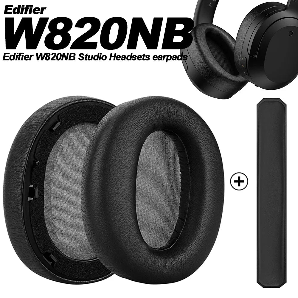 Replacement Premium Protein Leather Memory Foam Earpads for Edifier Over-Ear Headphones