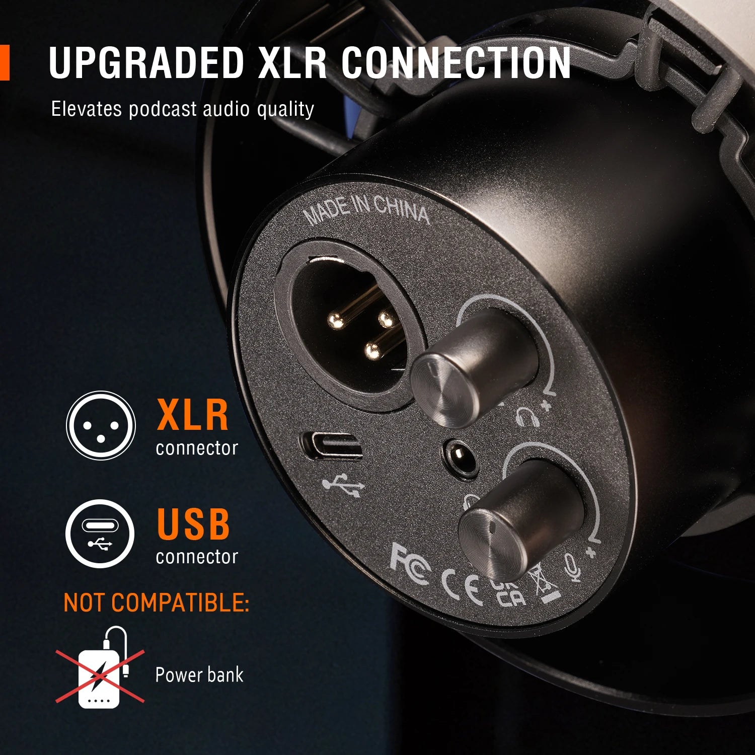 FIFINE K688W Dynamic USB/XLR Microphone with Gain, Touch-Mute & Headphone Jack