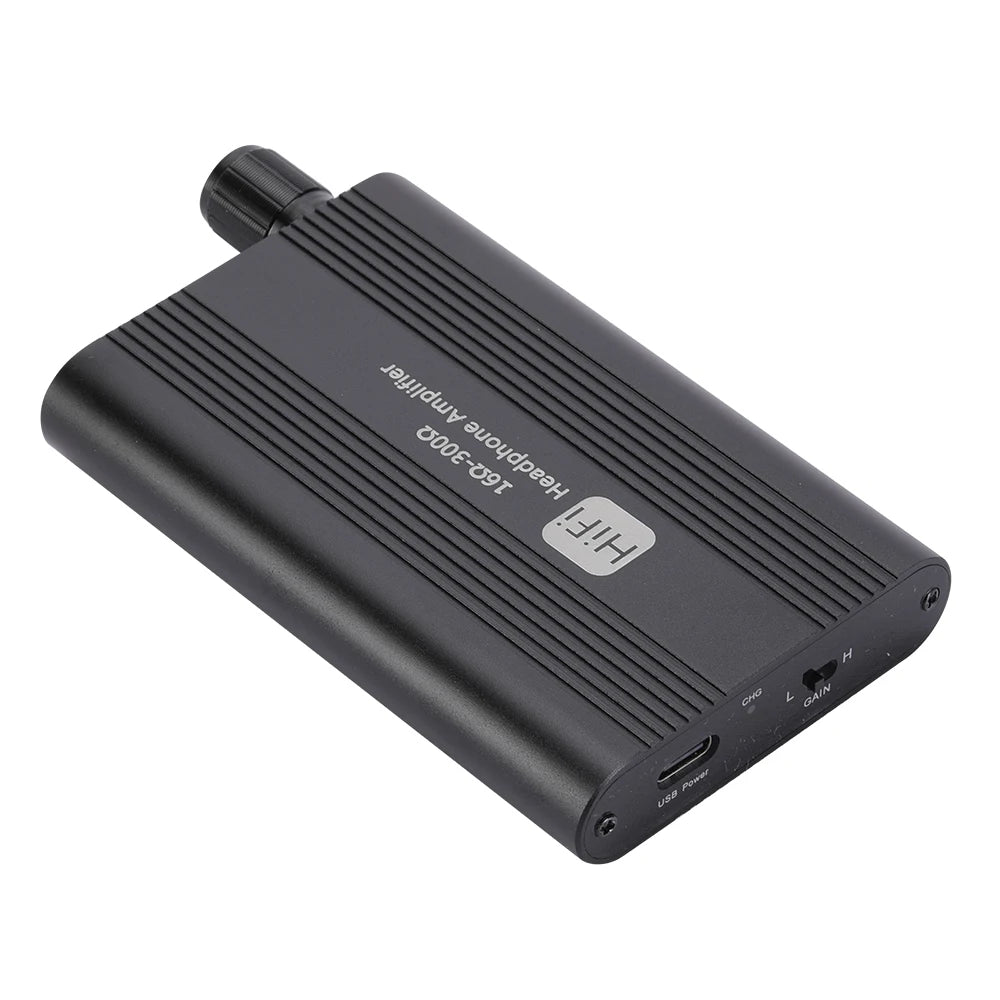 Portable HiFi Stereo Headphone Amplifier with 3.5mm Dual Output and Two-Level Boost Switch