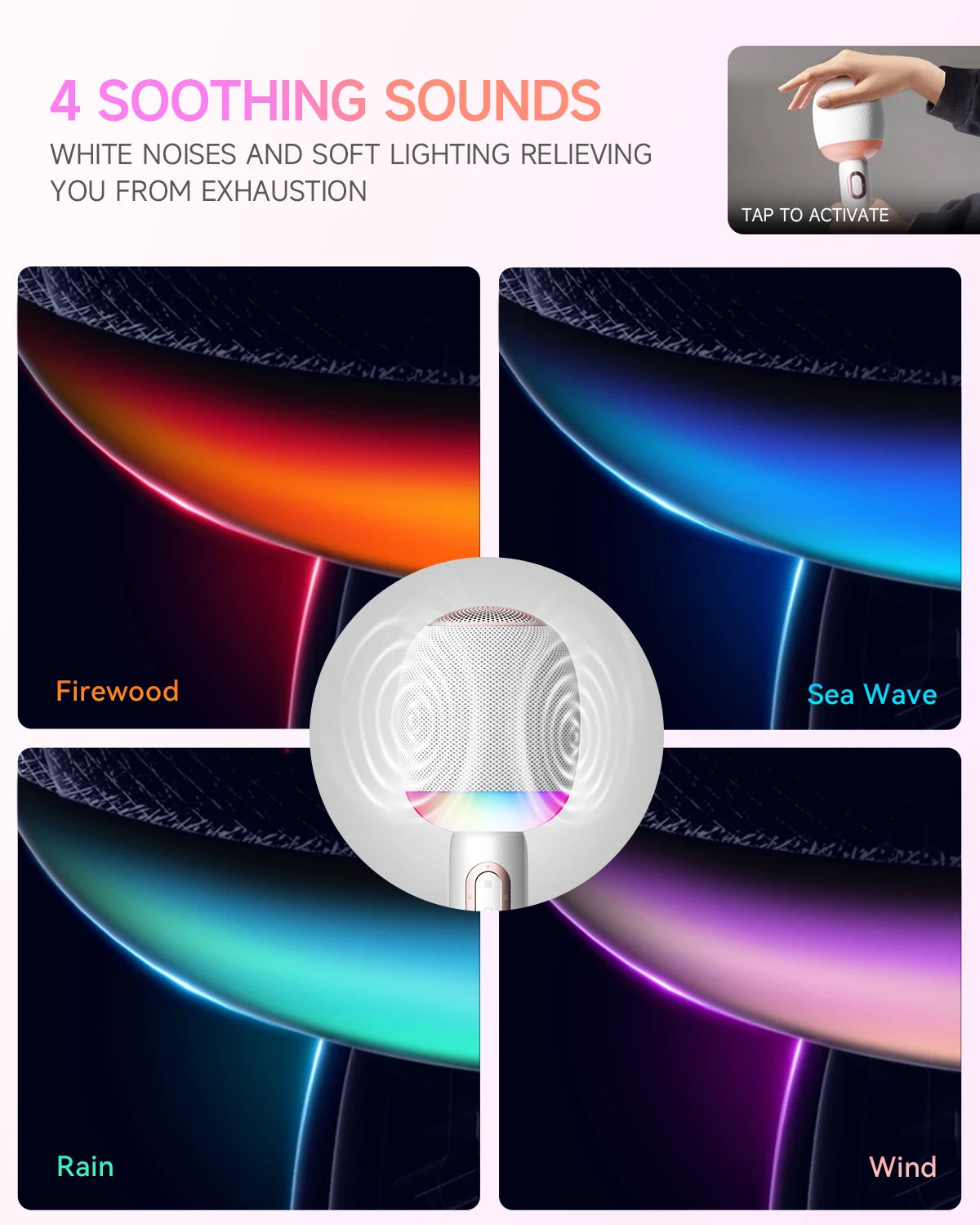 Portable 5-in-1 Wireless Bluetooth Karaoke Microphone with Speaker and Dynamic LED Lights