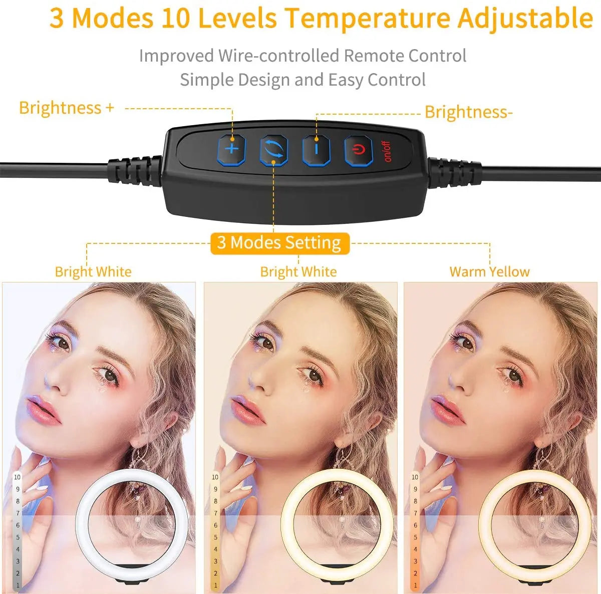 LED Ring Light with Tripod and Phone Holder for Video Streaming Makeup and Photography