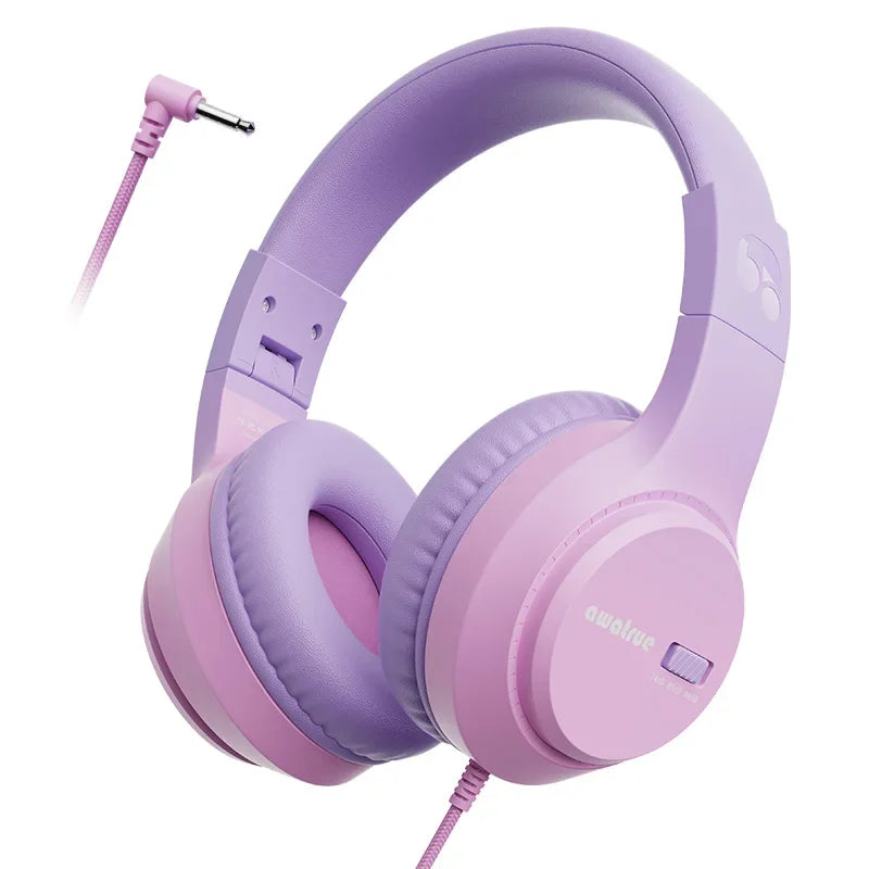 Children’s Wired Headphones with Microphone and Volume Limiter for Safe and Clear Listening