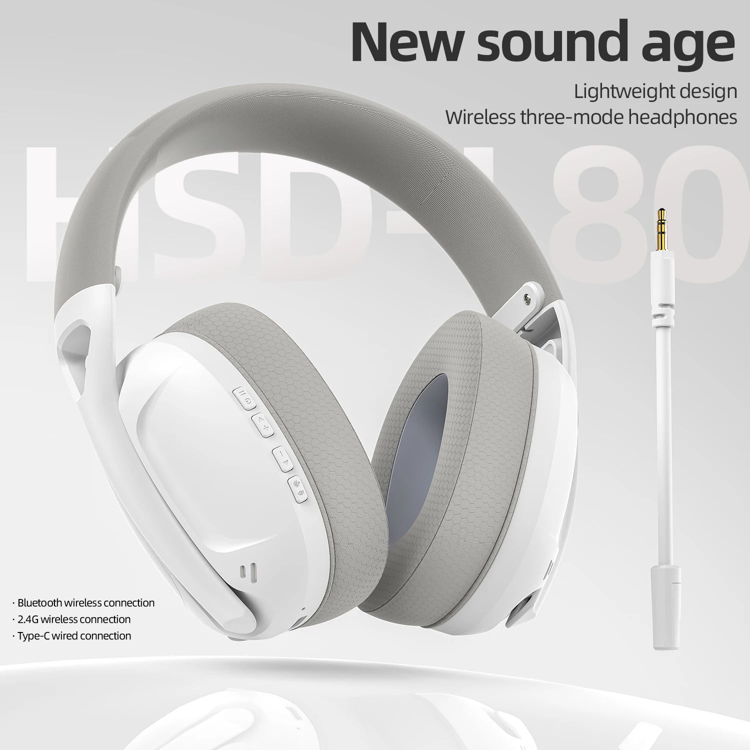 Wireless Bluetooth Three Mode Gaming Headset with Microphone and Lightweight Design