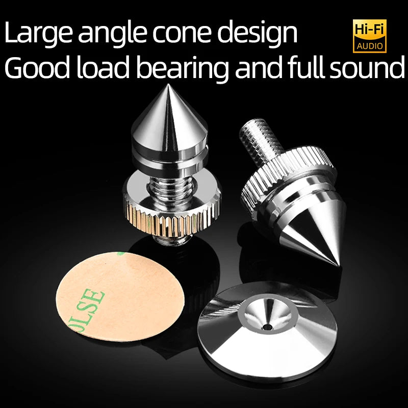 Pure Copper Rhodium Plated Isolation Feet and Damping Spikes for Amplifiers and Speakers