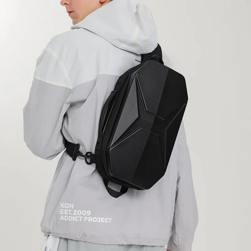 Anti Theft Water Resistant Chest Sling Bag with USB Charging for Travel Work and Daily Use