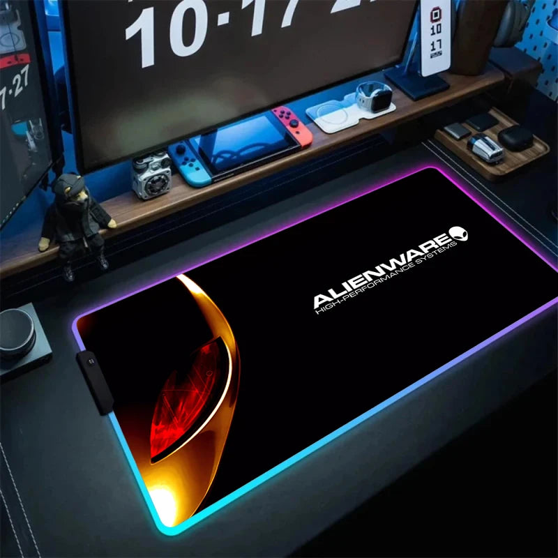 Large RGB LED Mouse Pad with Non-Slip Base, Waterproof Gaming Desk Mat for PC and Laptop Setup