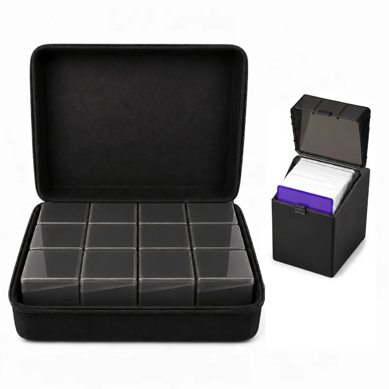 Large Capacity Trading Card Storage Organiser with 12 Deck Boxes for TCG, MTG and Sports Cards