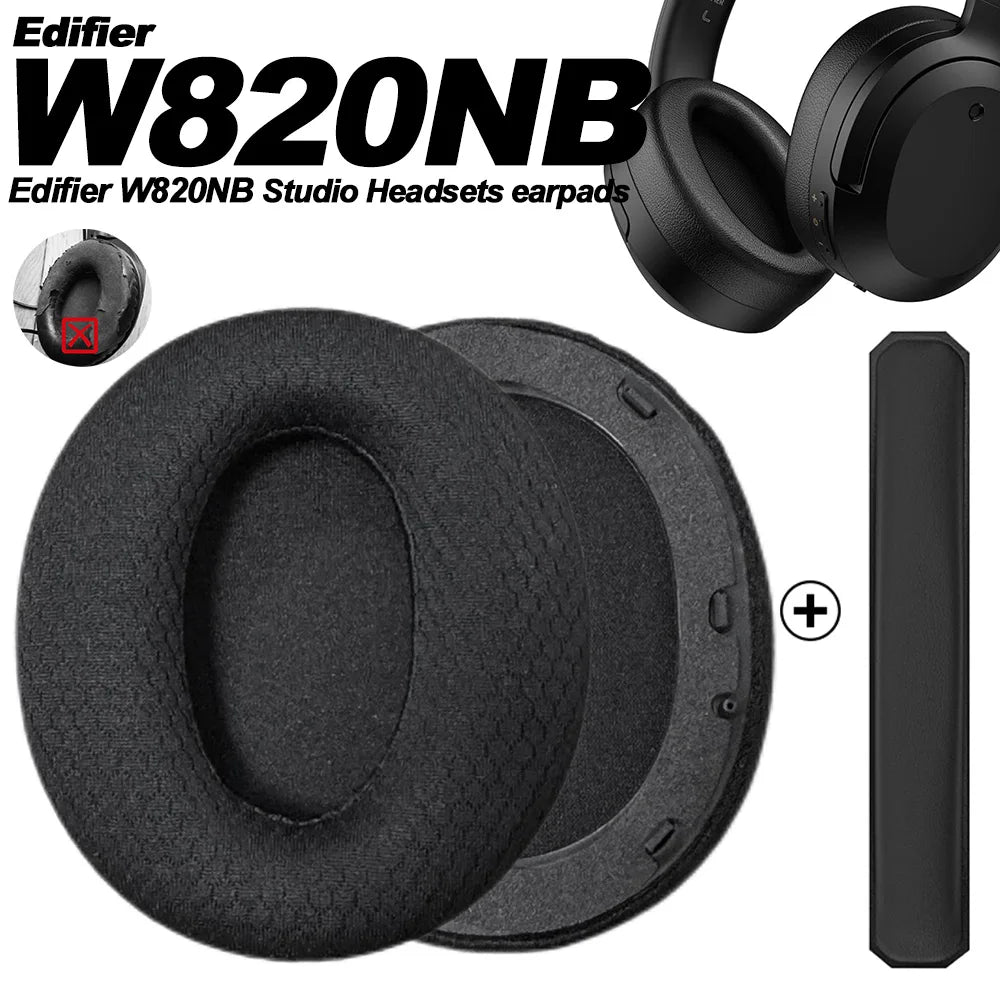 Replacement Premium Protein Leather Memory Foam Earpads for Edifier Over-Ear Headphones