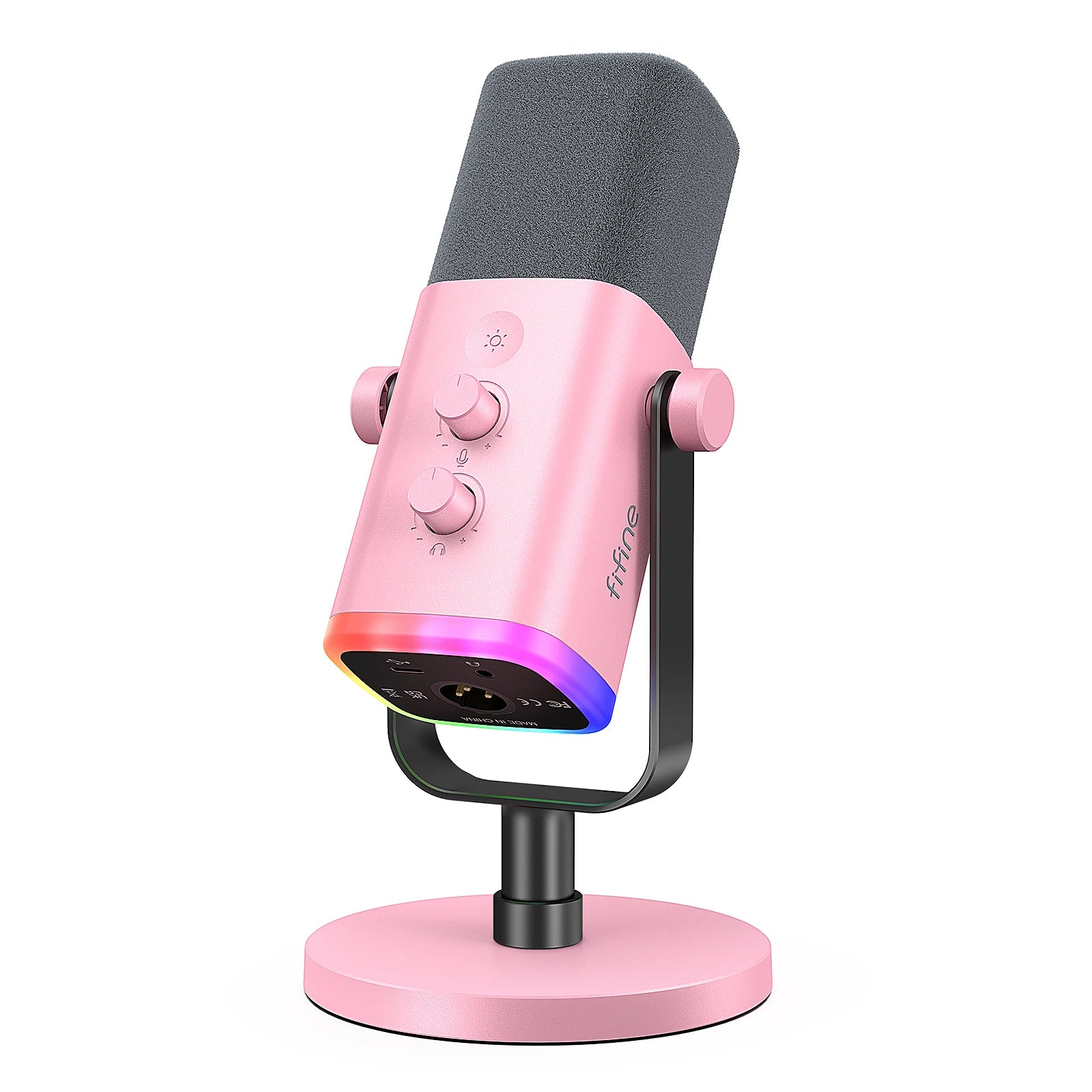 USB/XLR Dynamic Gaming Microphone with RGB Control, Headphone Jack, Touch Mute for Streaming