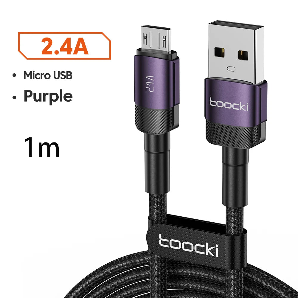 Premium Micro USB Fast Charging Cable 2.4A Quick Charge Data Cord for Smartphones and Devices