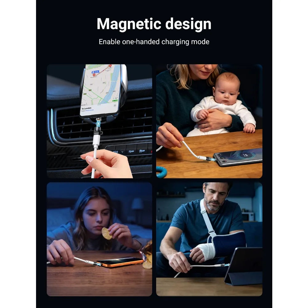 240W Mini Magnetic USB C Adapter Type C to Type C Fast Charging Data Converter Connector