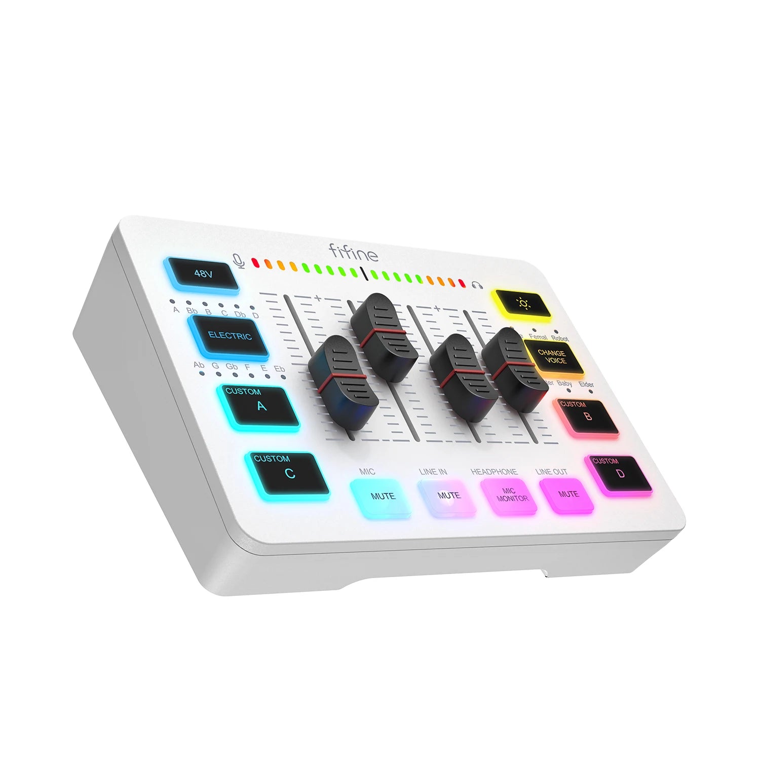 FIFINE AmpliGame SC3 RGB 4-Channel Audio Mixer with XLR Mic Interface for Gaming & Podcasting