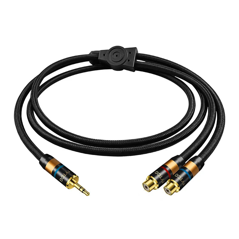 Premium 3.5mm to RCA Audio Cable with Gold Plated Connectors and OFC HiFi Sound Quality