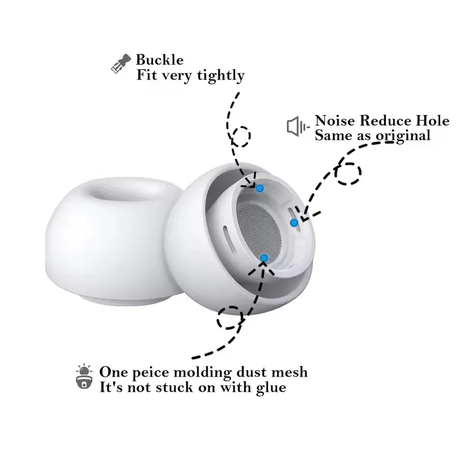Soft Silicone Ear Tips for Wireless Earphones Replacement Earpads with Secure Fit Design