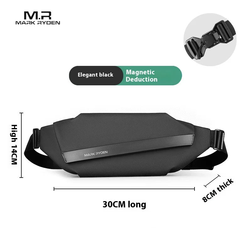 Anti-theft Water Resistant Crossbody Chest Bag with Multiple Pockets for Short Trips Travel and Work