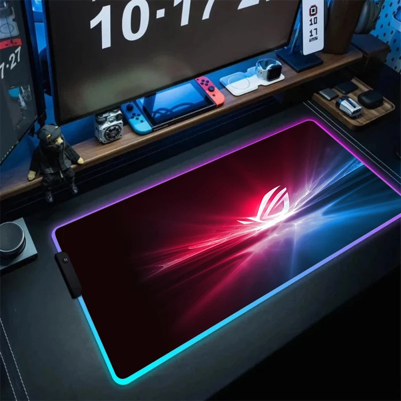 Large RGB Gaming Mouse Pad with Backlight Non Slip Surface for Keyboard and Desk Protection