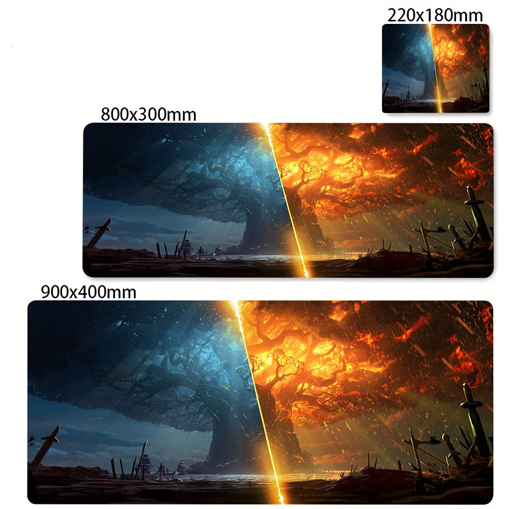 Extended Non-slip Gaming Mouse Mat with Wrist Support for Desk and Keyboard, Multiple Sizes Available
