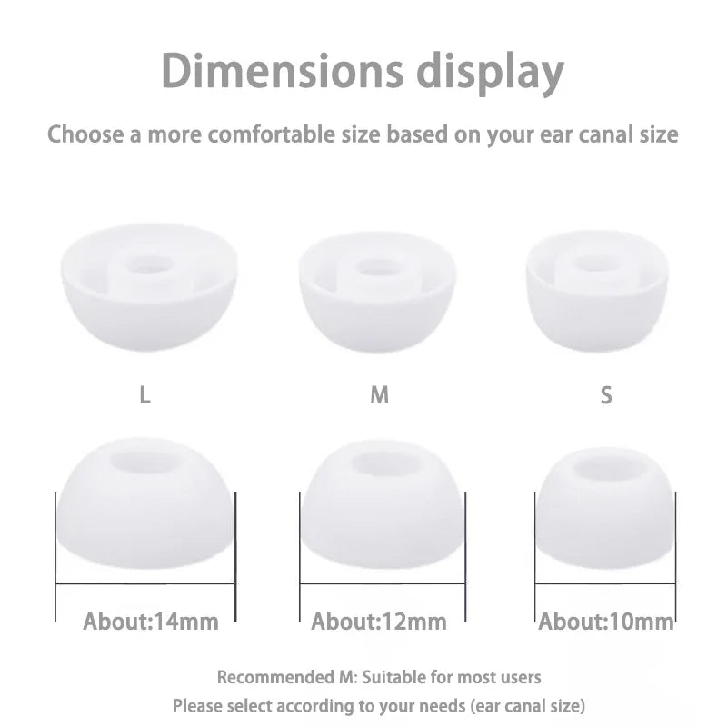 Soft Silicone In-Ear Earbud Tips Replacement Set for Wired and Wireless Earphones