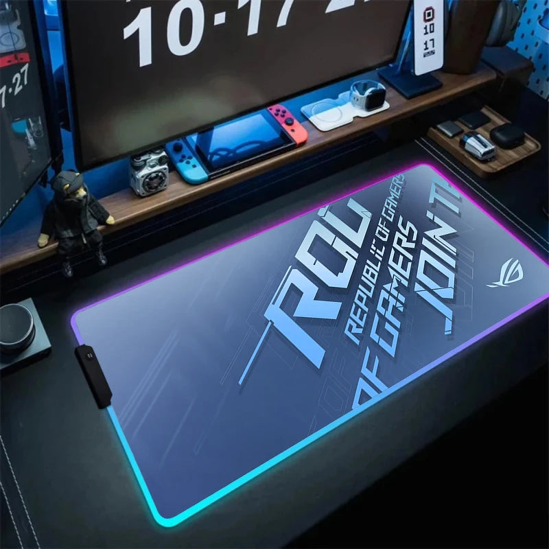 Large RGB Gaming Mouse Pad with Backlight Non Slip Surface for Keyboard and Desk Protection