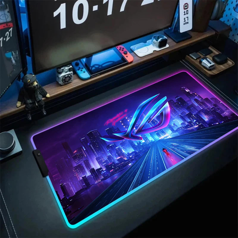 Large RGB Gaming Mouse Pad with Backlight Non Slip Surface for Keyboard and Desk Protection