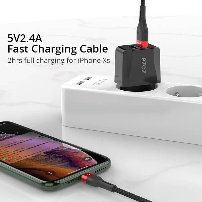 Fast Charging Braided USB A Cable for iPhone and iPad – 2m 3m Durable Cable for Apple Devices