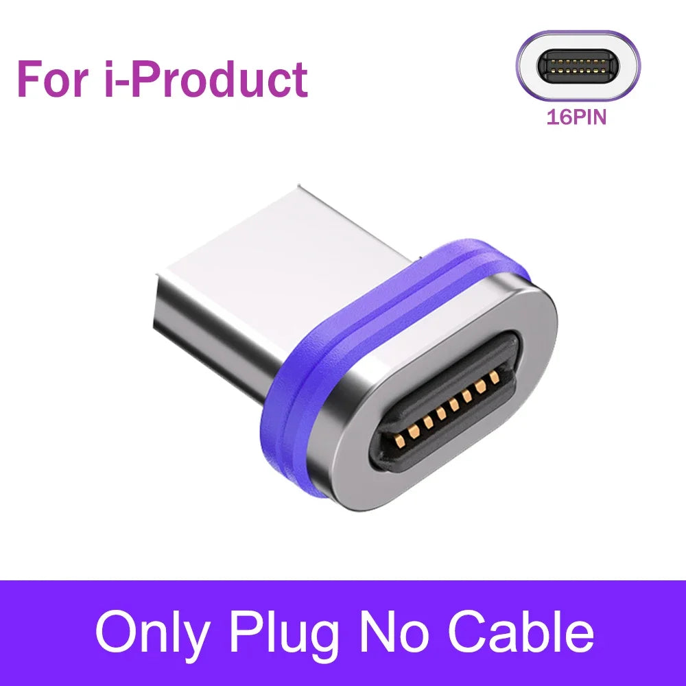 Magnetic 240W Fast Charging USB Cable with 180 Degree Rotation for iPhone and Type C Devices