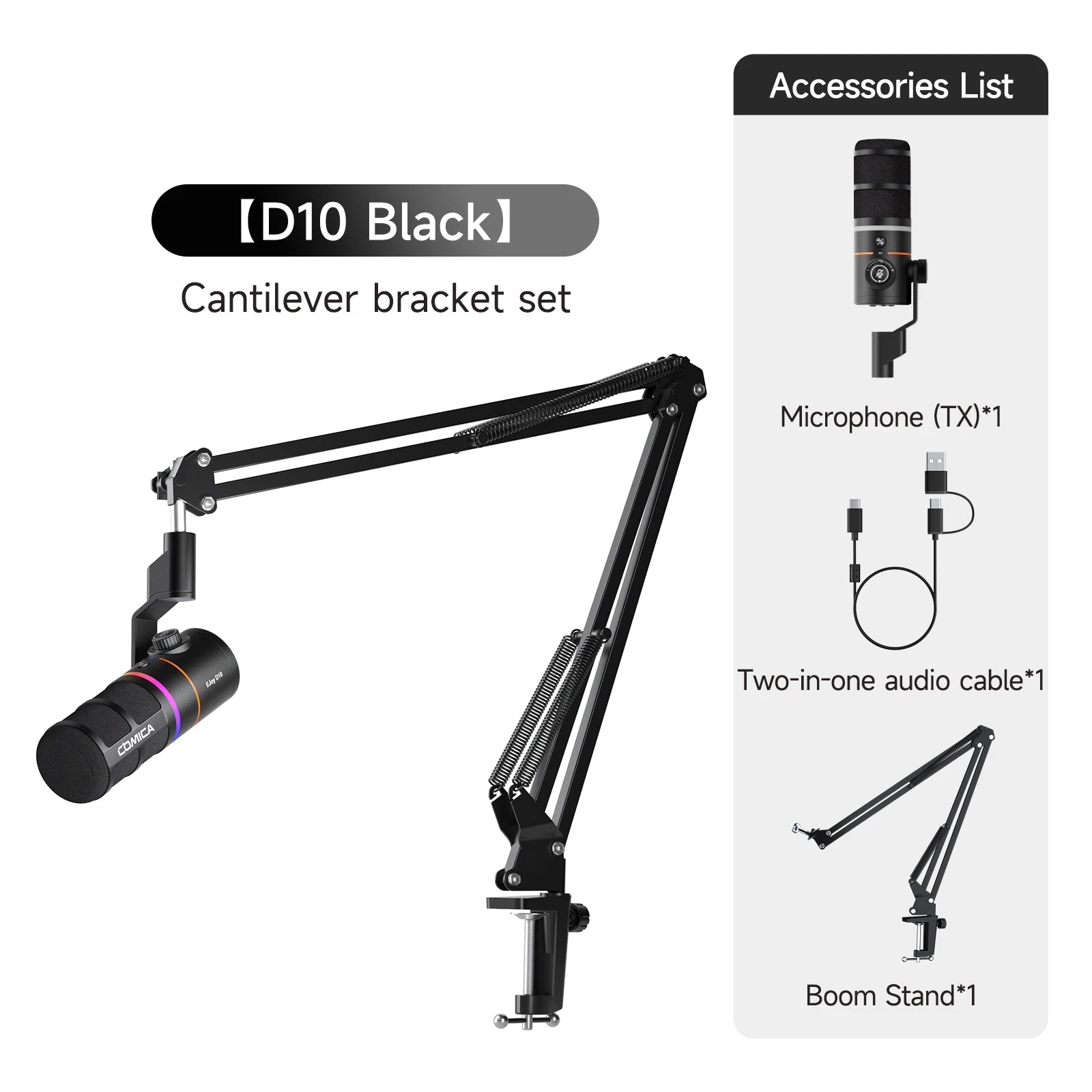 RGB Dynamic USB XLR Wireless Cardioid Microphone with Noise Reduction for Streaming and Podcasting