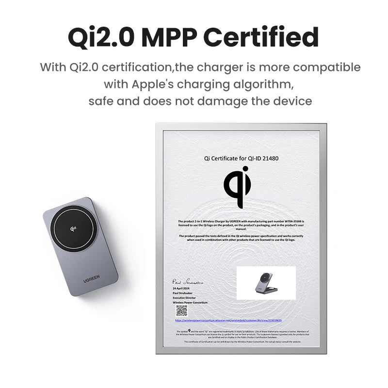 3-in-1 Qi2 Magnetic Wireless Charging Stand 15W Fast Charger for iPhone MagSafe Watch Earbuds