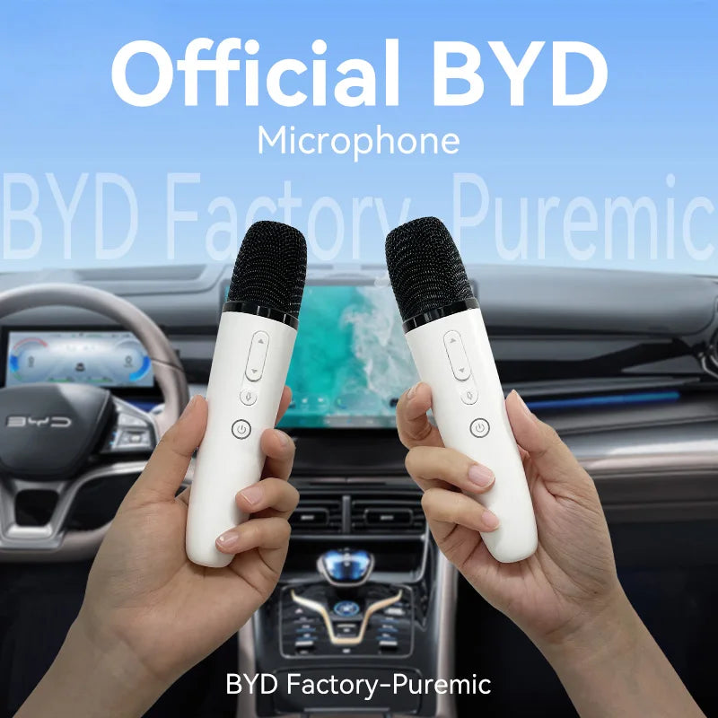 Wireless Car Microphone with Receiver for In-Car Karaoke Compatible with Most BYD Vehicles