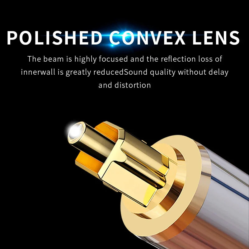 Premium Digital Optical Toslink Round to Square Audio Cable for TV Soundbar Amplifier and Subwoofer