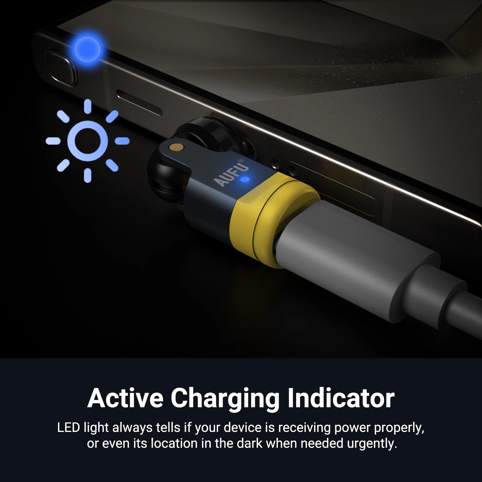 1 Pin Magnetic OTG Adapter 540 Degree Swivel Charging Converter for Type C Micro and iPhone