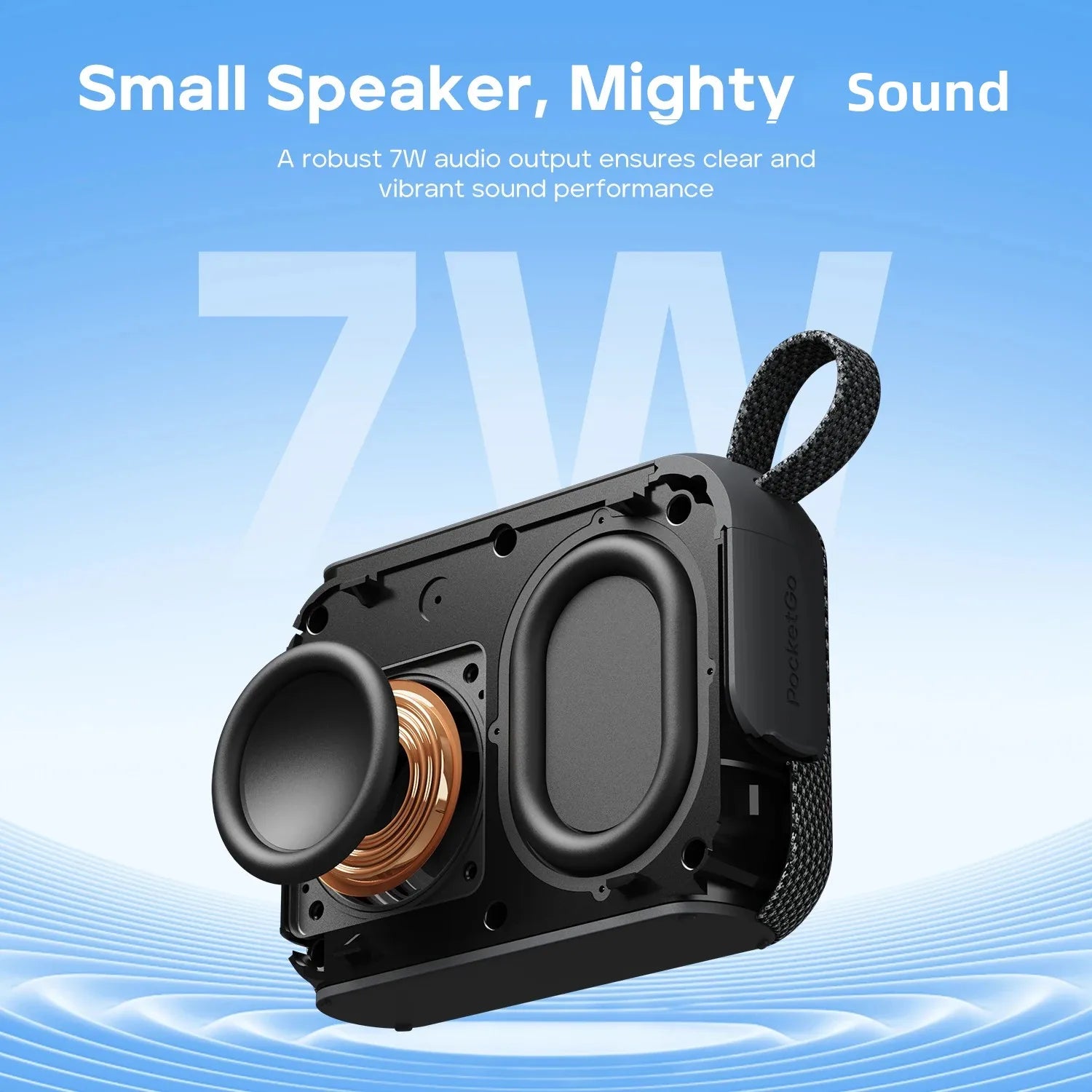 Pocket Size Bluetooth Speaker with IP68 Waterproof 20 Hour Playtime BT6.0 TWS App EQ for Travel