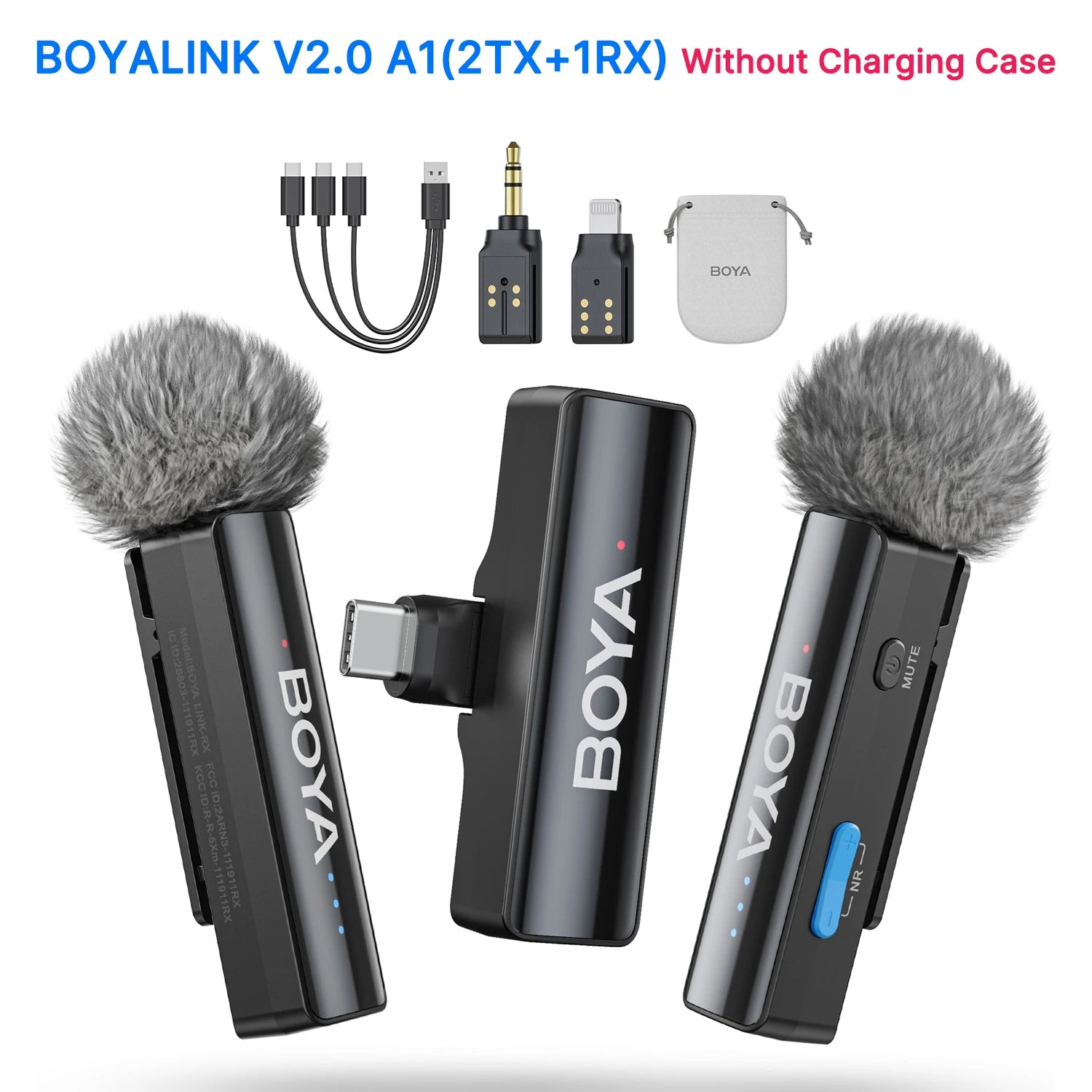 BOYA BOYALINK 2 Wireless Lavalier Microphone Kit for iPhone, Android, DSLR, Streaming & Recording