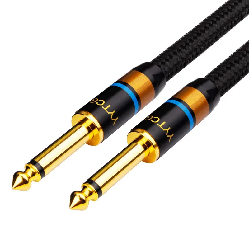 Premium 6.35mm Male to Male Audio Cable with Pure OFC Copper and Shielded Metal Plug
