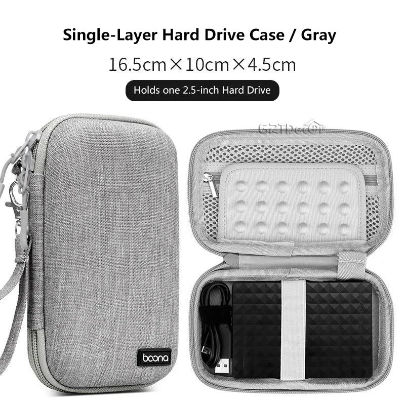Waterproof Hard Shell Digital Gadgets Storage Travel Bag for Electronics Accessories HDD Earphones