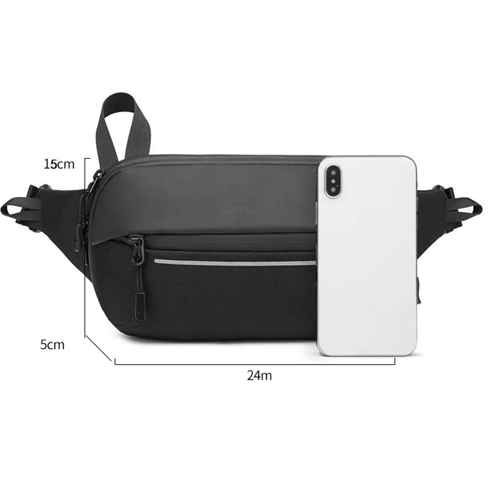 Expandable Water Resistant Crossbody Sling Bag with USB Charging and Anti-Theft for Travel