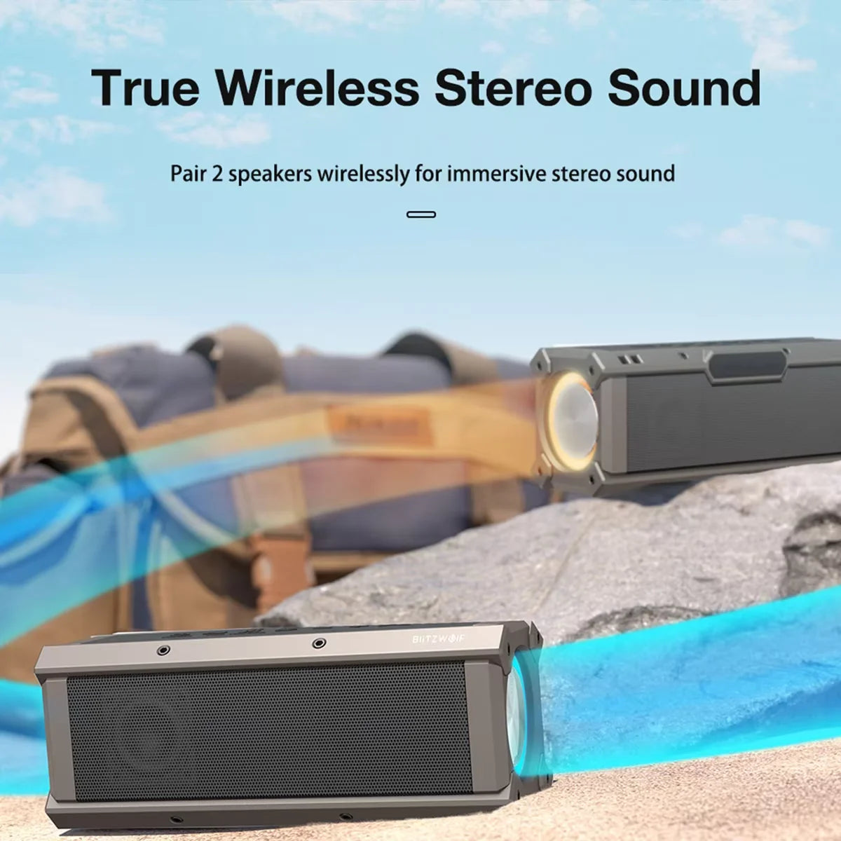 Portable 100W Wireless Bluetooth Speaker with RGB Lights and Deep Bass Sound