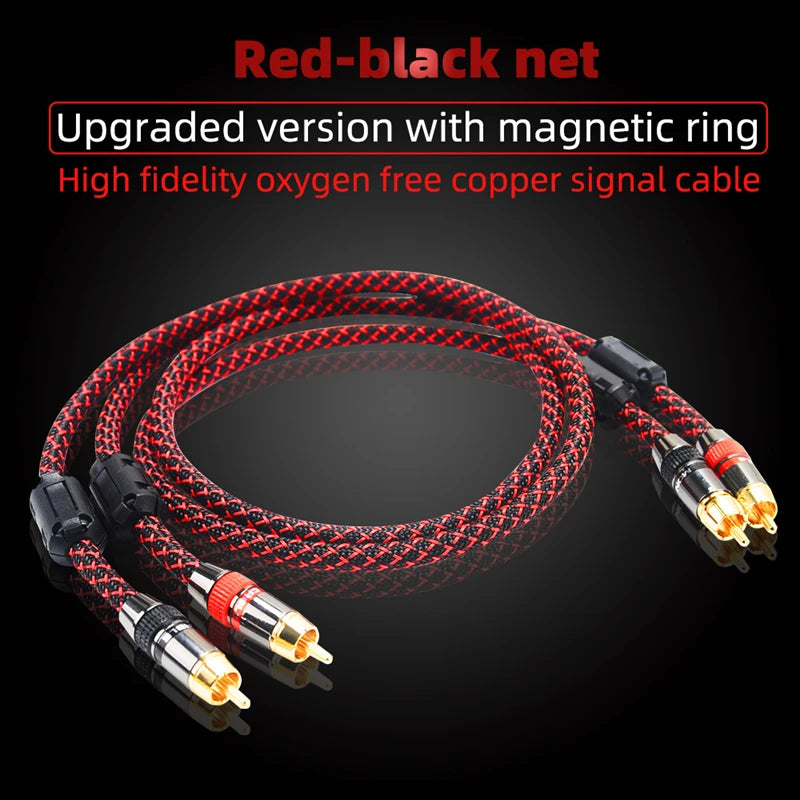 2RCA to 2RCA Hi-Fi Audio Cable 4N OFC Independent Shielding Stereo Interconnect Lead
