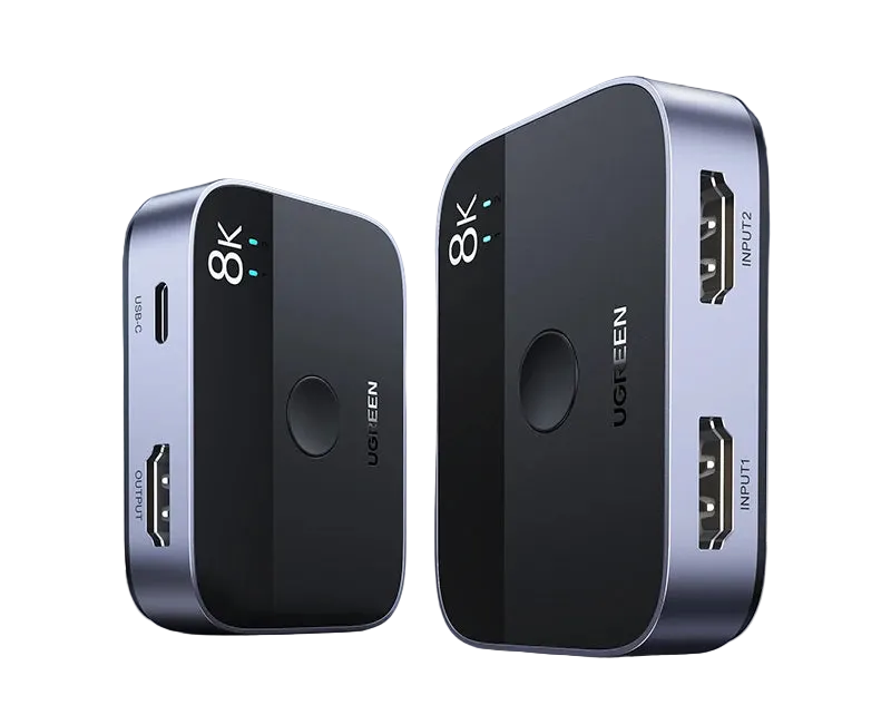 8K HDMI 2.1 Switch Splitter 2 In 1 Out 4K 120Hz HDMI Switcher for PS5 Xbox TV Monitor