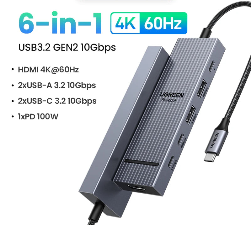 12 in 1 USB-C Dock with Dual HDMI DP 4K120Hz 10Gbps Ethernet SD Reader 100W PD Hub