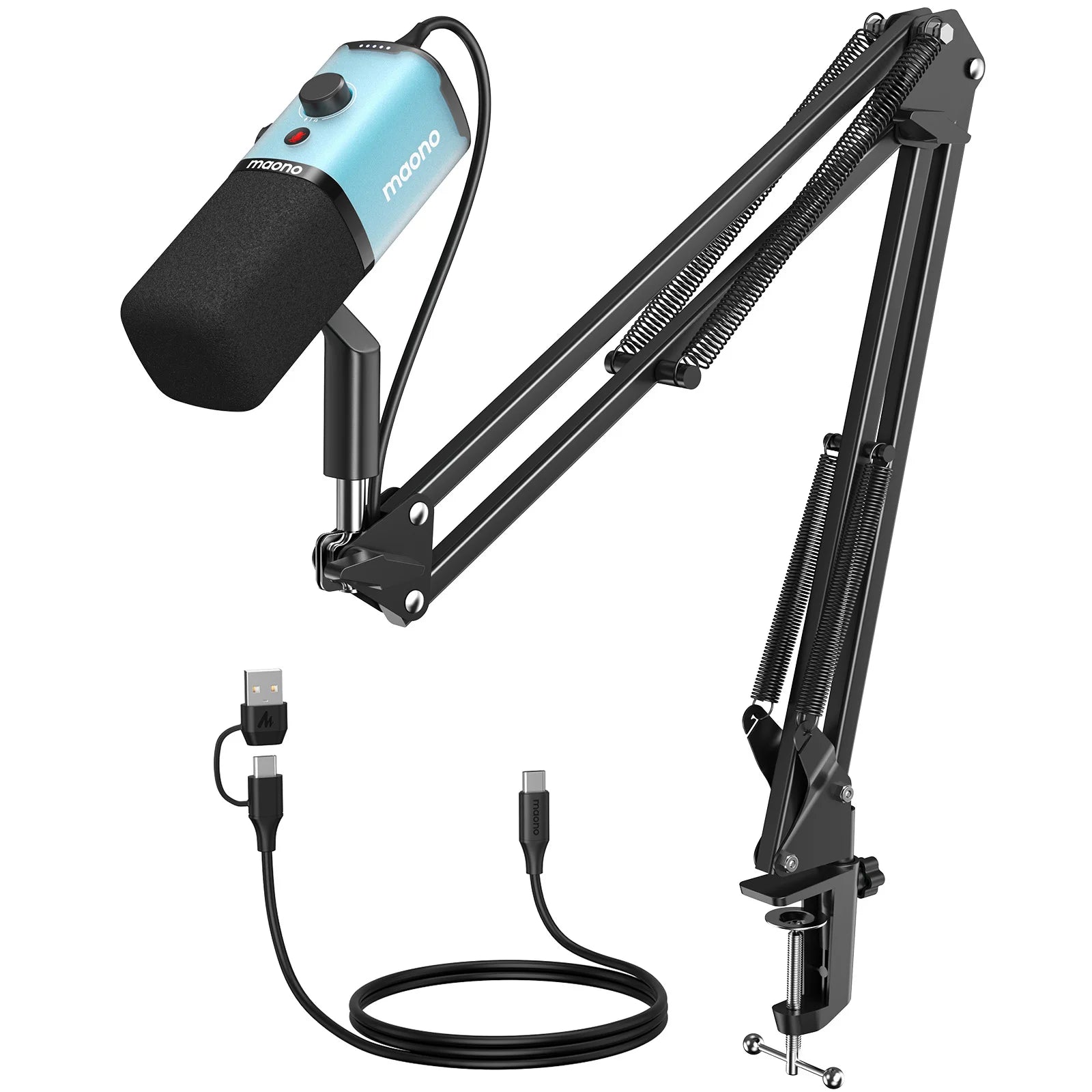 RGB Dynamic Gaming Microphone with USB and XLR Output Noise Reduction for Streaming Recording