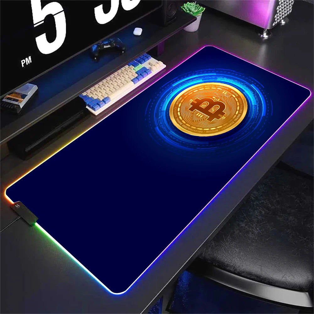 Oversized RGB LED Gaming Mouse Pad Non Slip Waterproof Desk Mat Multiple Sizes for PC Setup