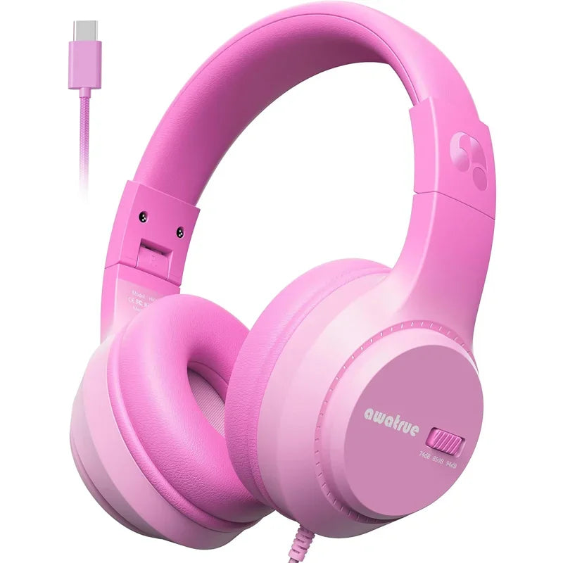 Children’s Wired Headphones with Microphone and Volume Limiter for Safe and Clear Listening